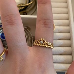 Gold Pandora princess ring!